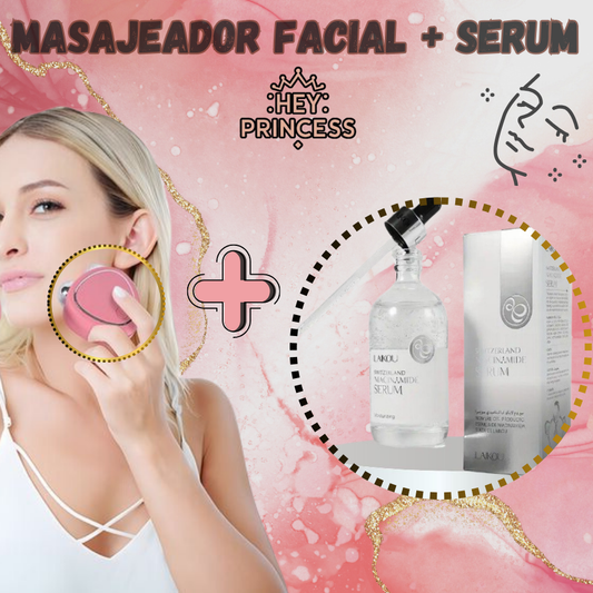 MASAJEADOR FACIAL ELECTRICO + SERUM REJUVENECEDOR Y ACLARADOR